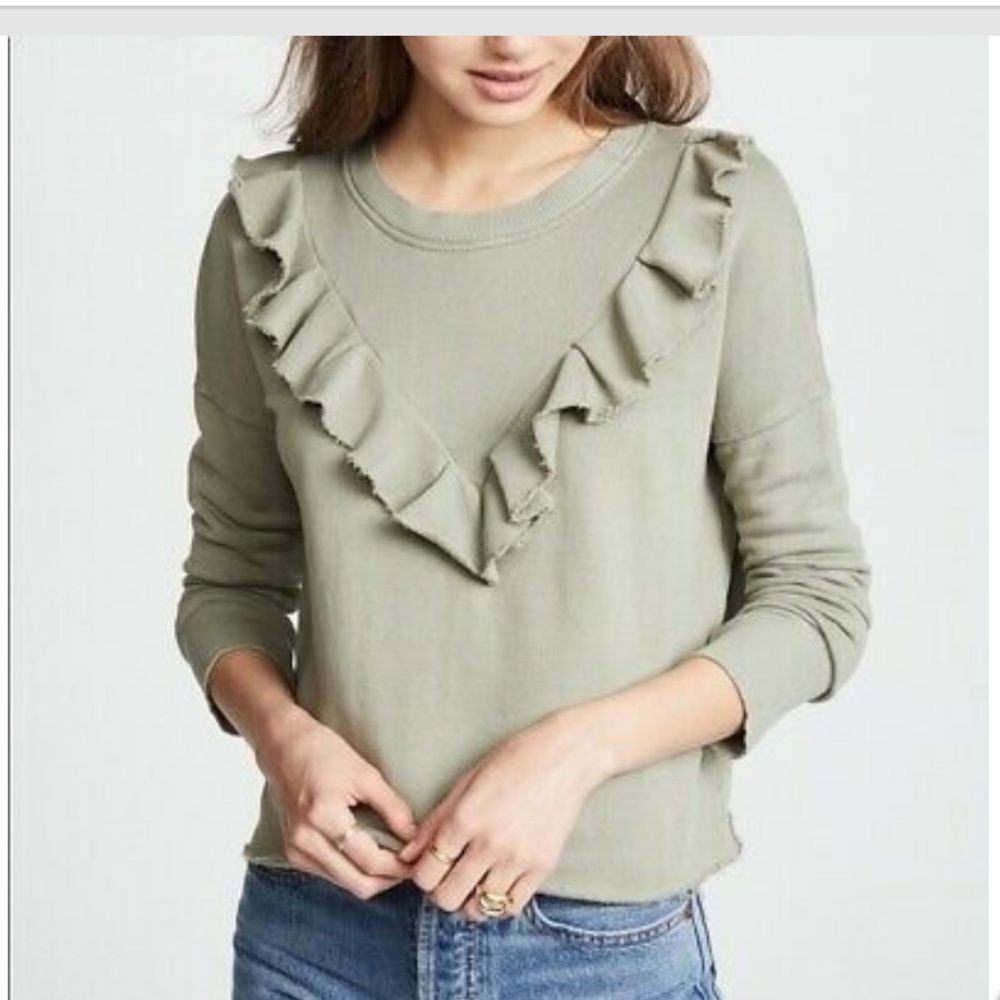 Ruffle front free people sweatshirt